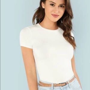 Slim Fit Solid Tee White